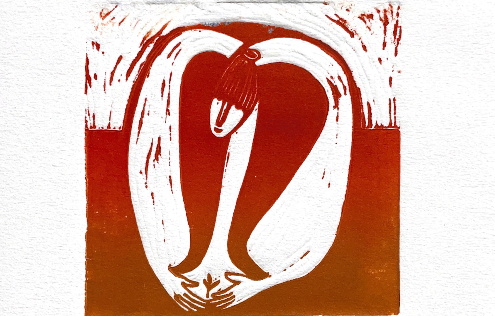 Grow up The woodecut of an woman growing a plant
