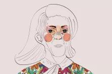 ქალის პორტრეტი, გრაფიკულად დახატული