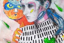 ნახატი, გოგონა, ცრემლებით 