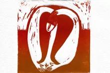 The woodecut of an woman growing a plant